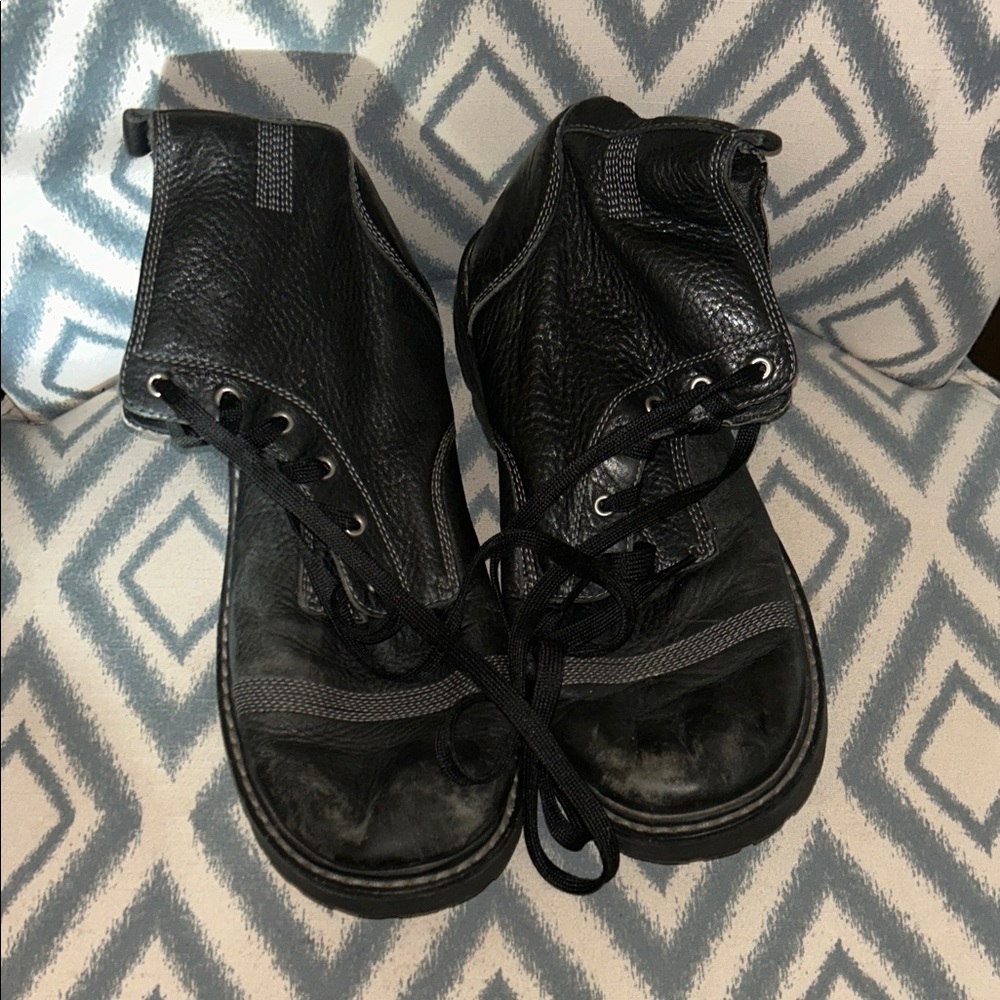 Bed‎ Stu Black Leather Lace-Up Boots 10.5 🌸